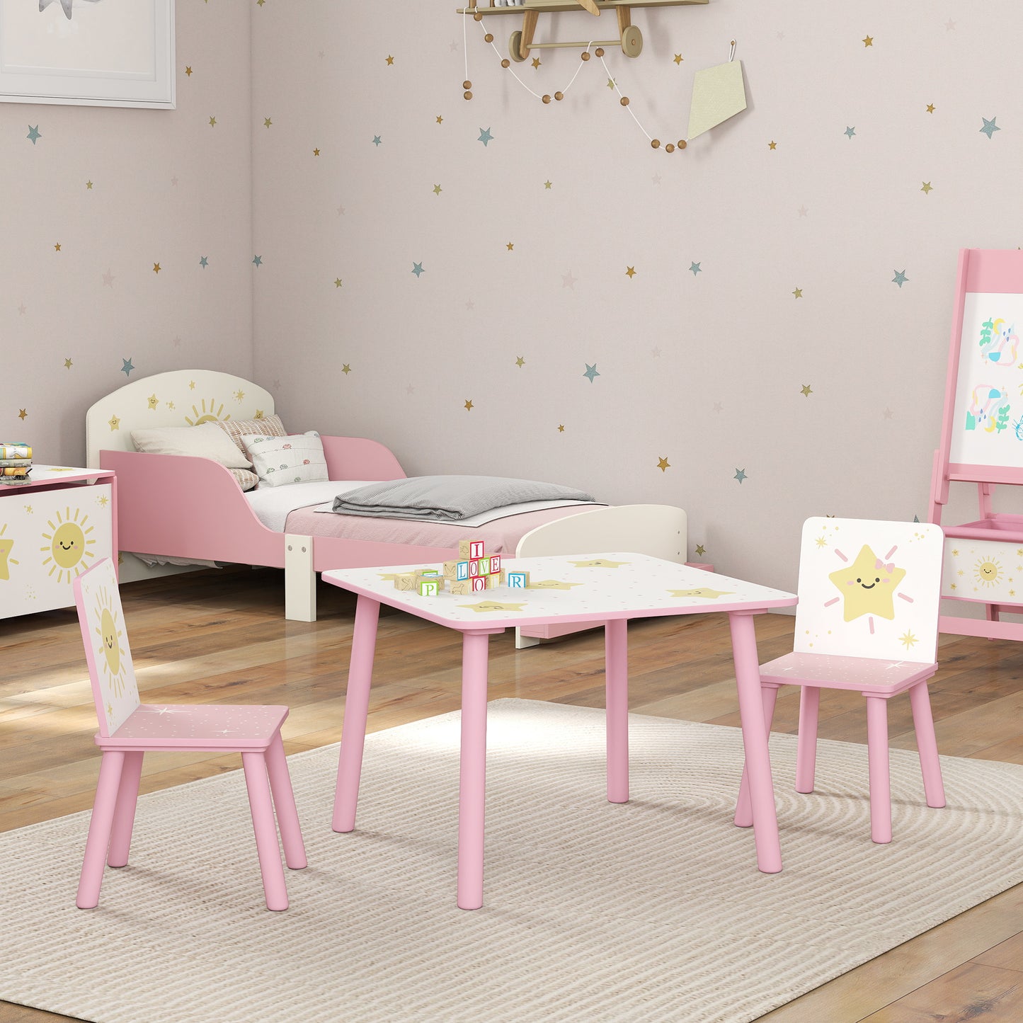 3-Piece Toddler Table and Chair Set