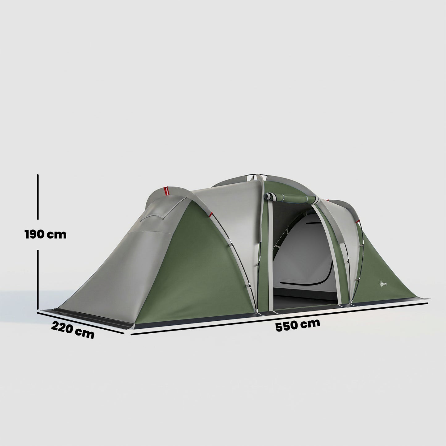 Family Camping Tent 3000mm Waterproof Windproof Tunnel Tent 8-12