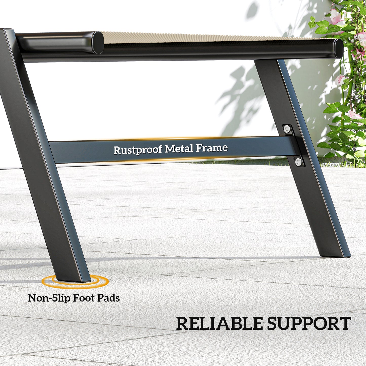Sun Loungers Set of 2 with Side Tray Table