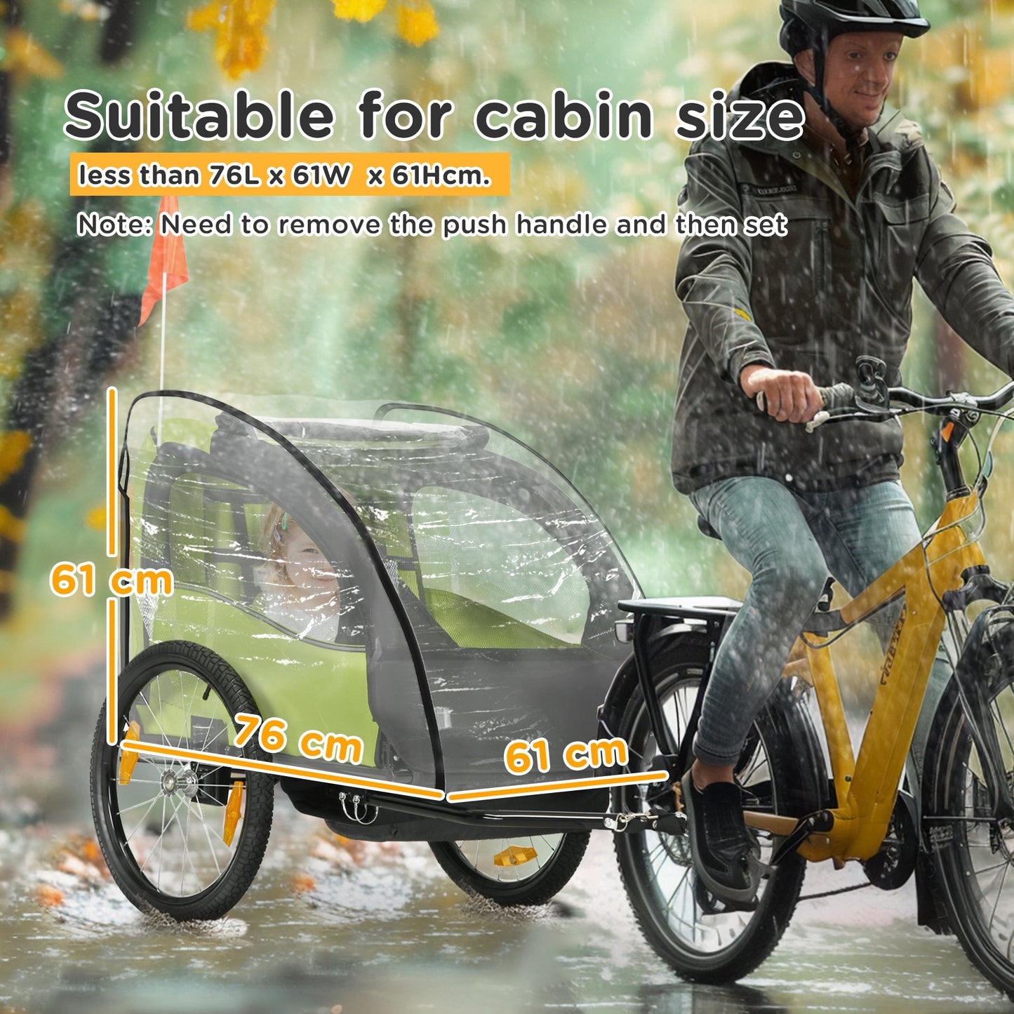 Baby Bike Trailer Cover, Anti Dust Rain Snow, Cold Wind