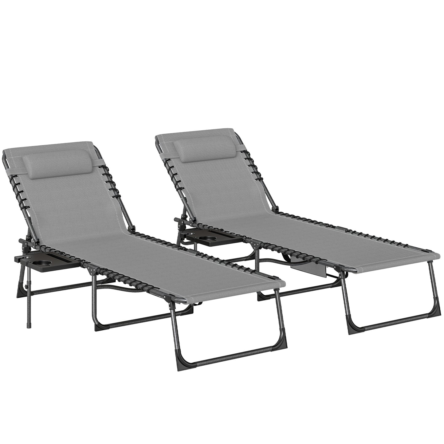 Five-Position Reclining Sun Loungers Set of 2