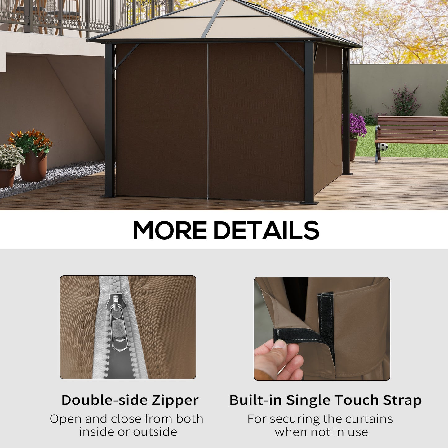 4 Pack Replacement Gazebo Curtains Privacy Panel