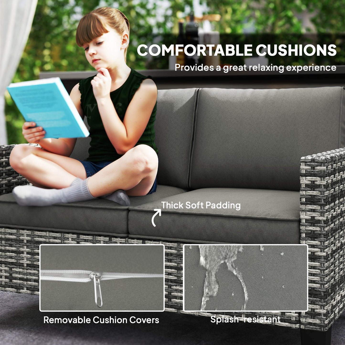 Two-Seater Rattan Outdoor Sofa