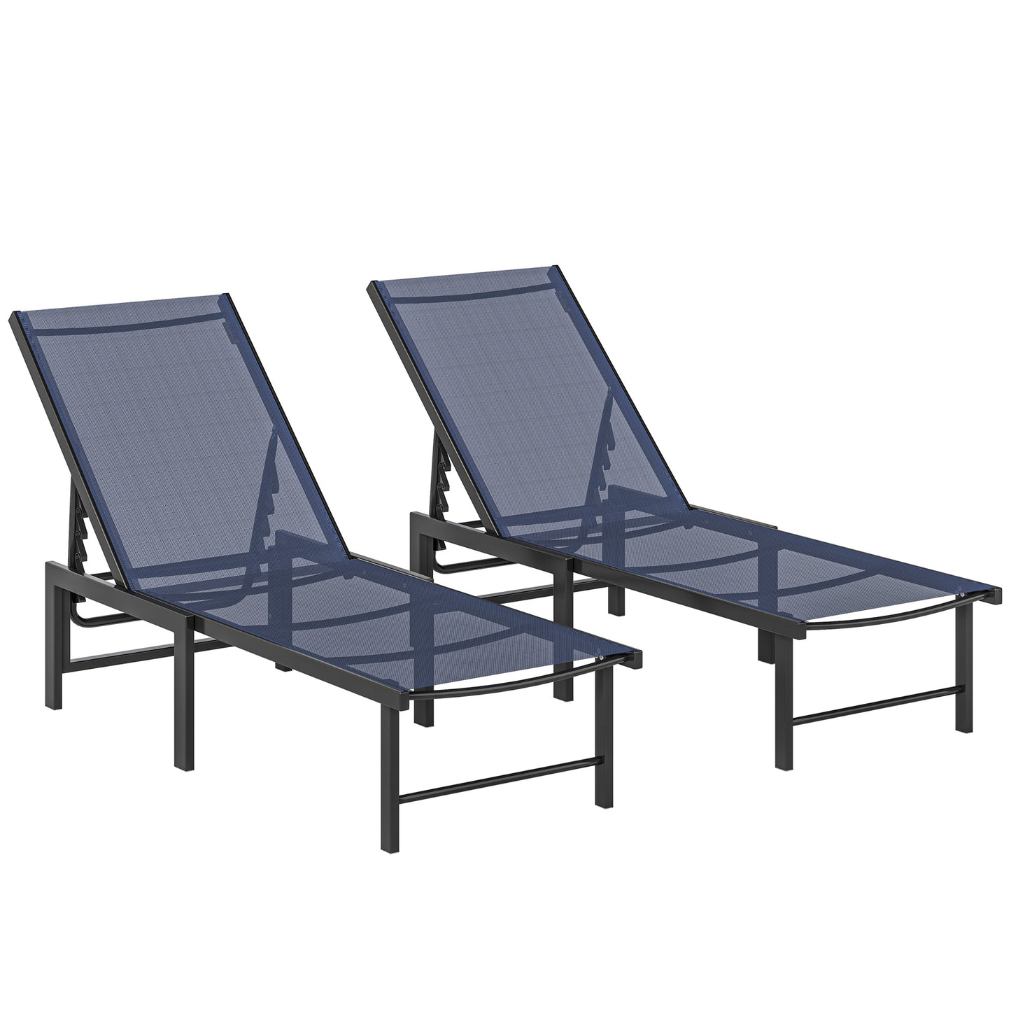 Set of Two Reclining Sun Loungers (5)