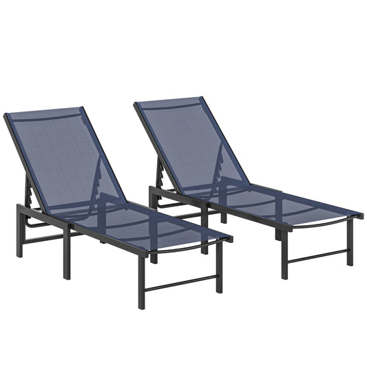 Set of Two Reclining Sun Loungers (5)