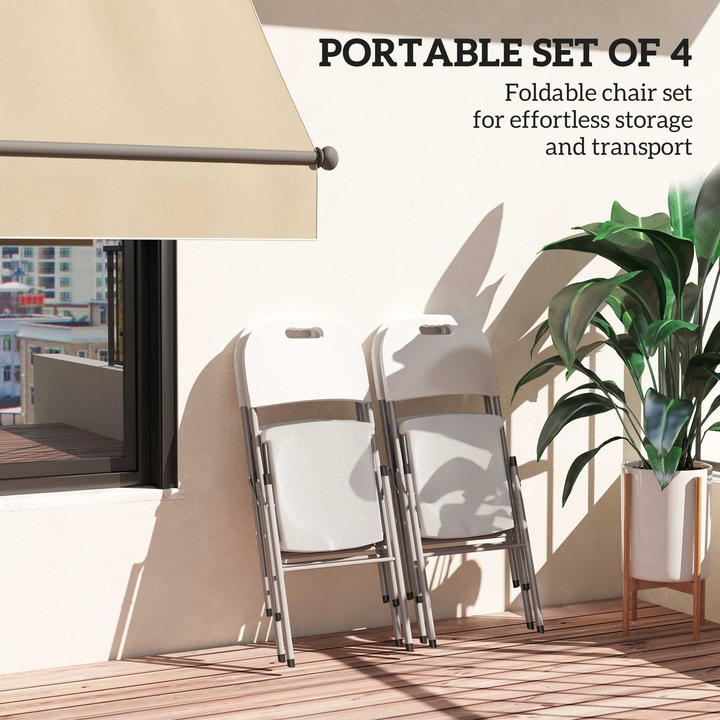 Set of Four Foldable Outdoor Chairs