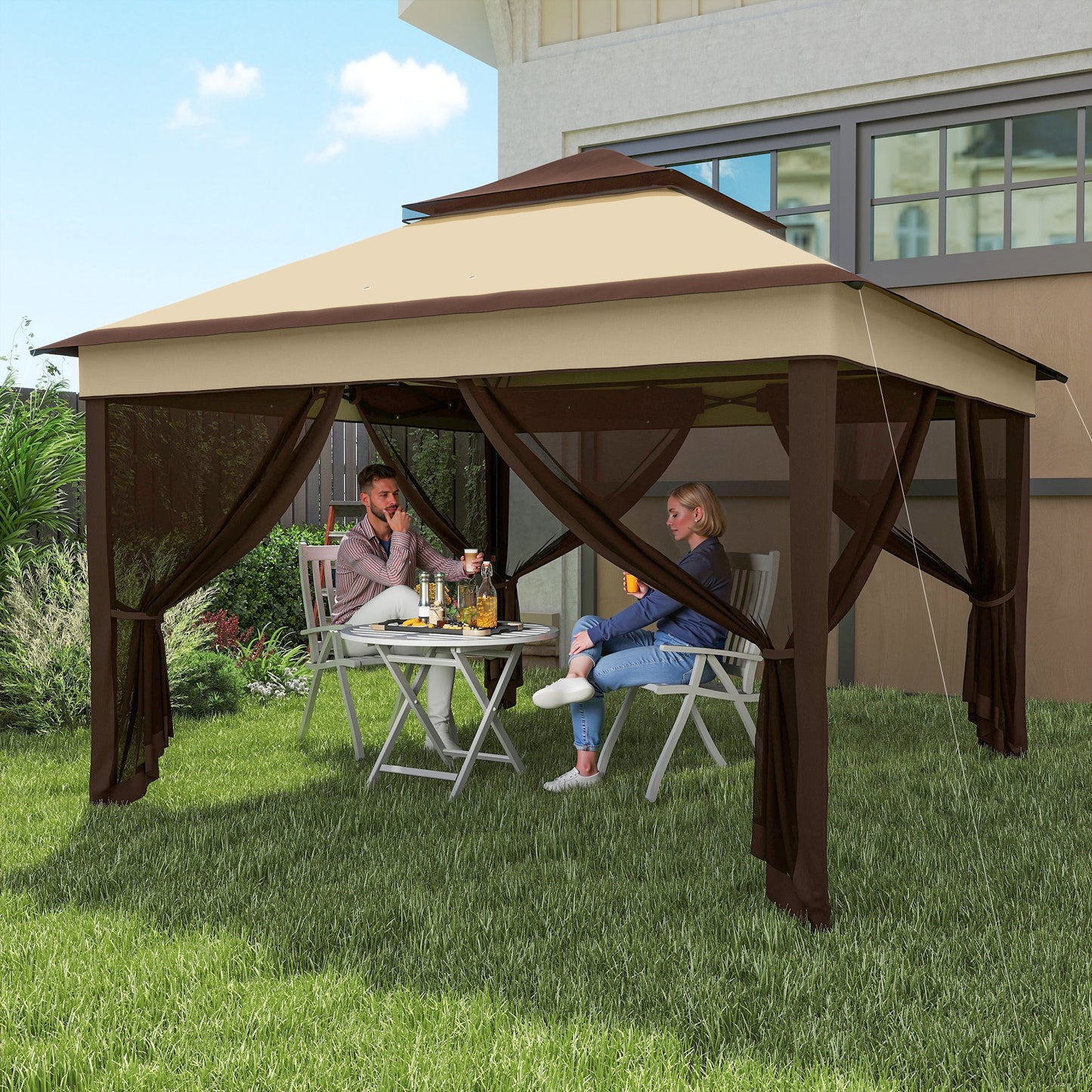 3 x 3(m) Pop Up Gazebo, Height Adjustable Instant Event Shelter