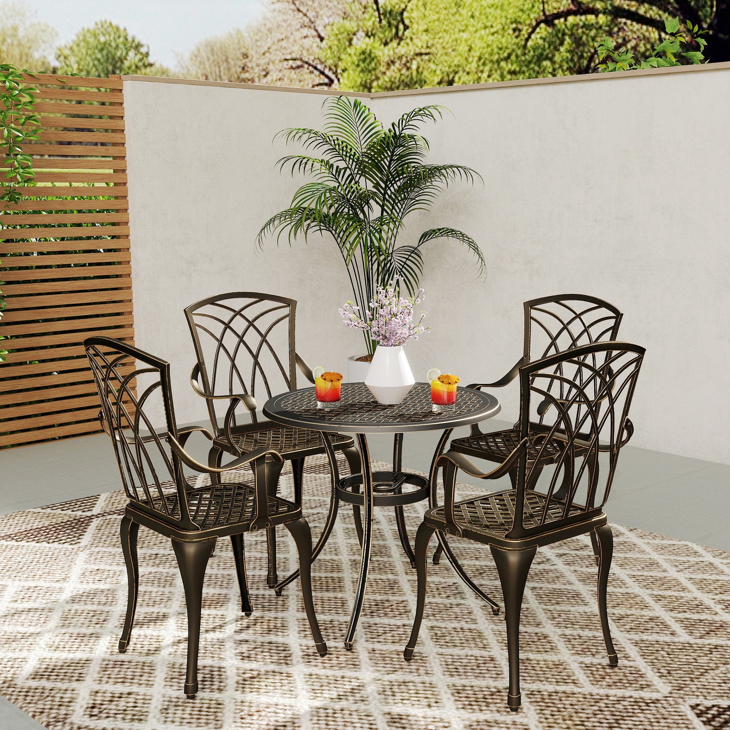 5 Pieces Garden Dining Set for 4