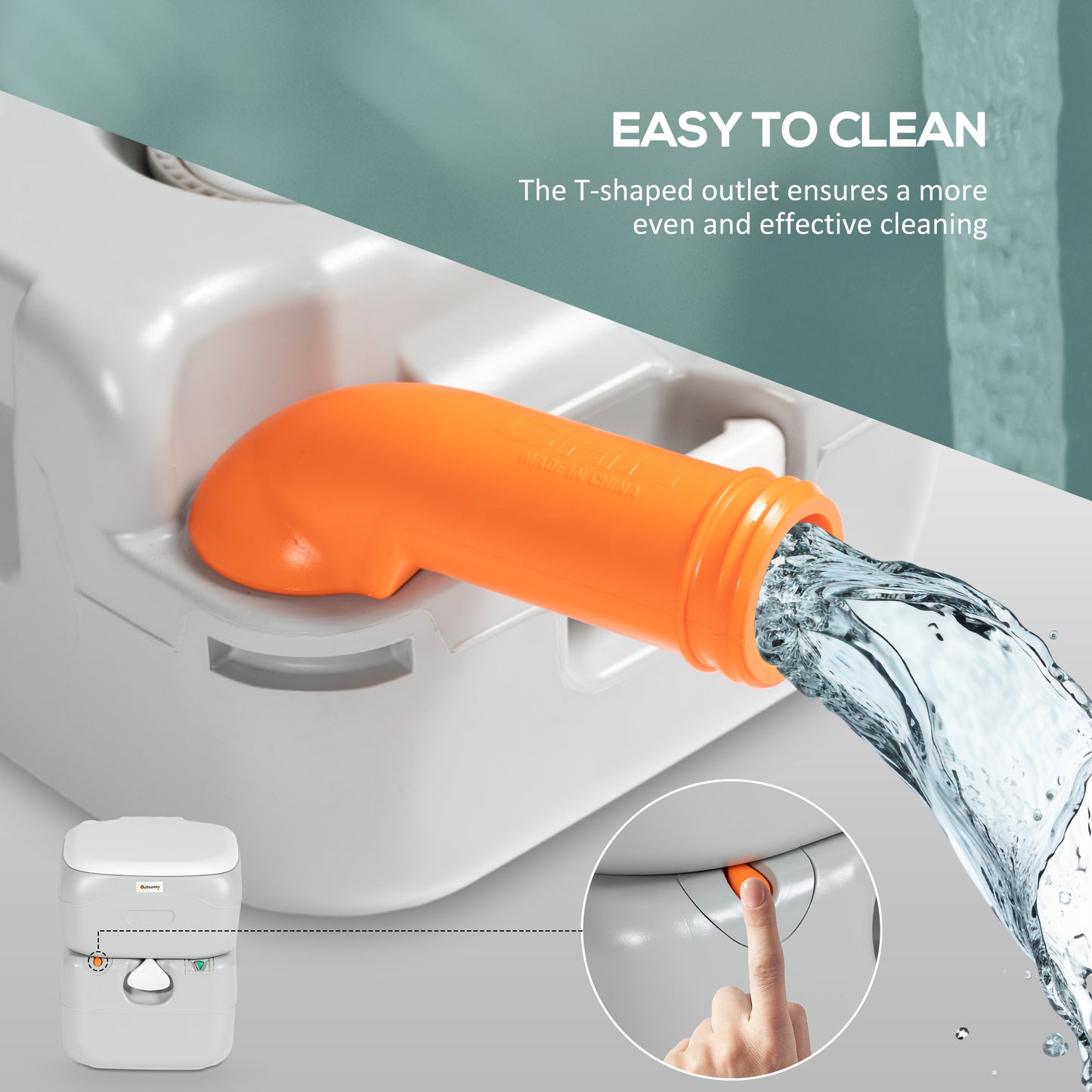 Portable Toilet for Adults, 22L Camping Toilet with Seat