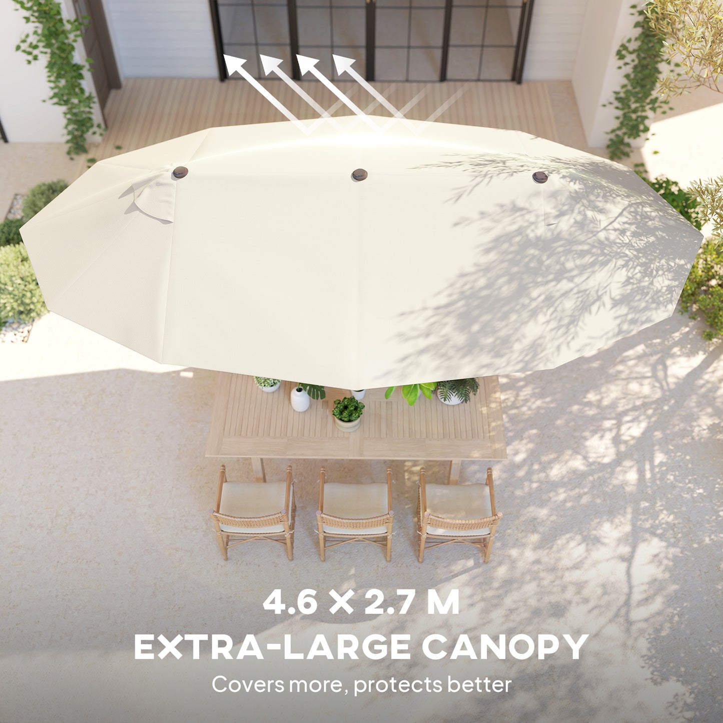 4.6m Double Garden Parasol