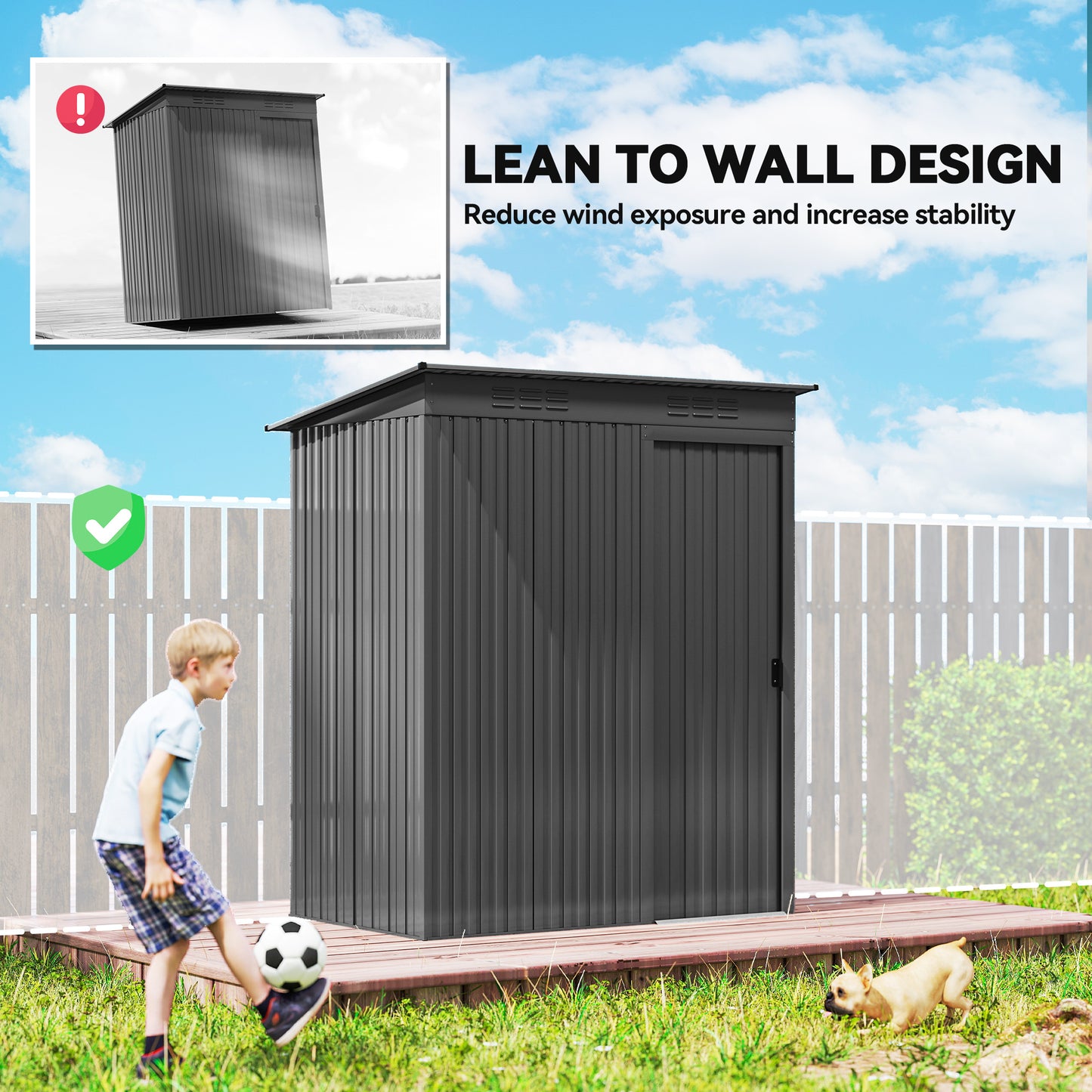 5 x 3.5ft Metal Garden Storage Shed with Effortless Assembly
