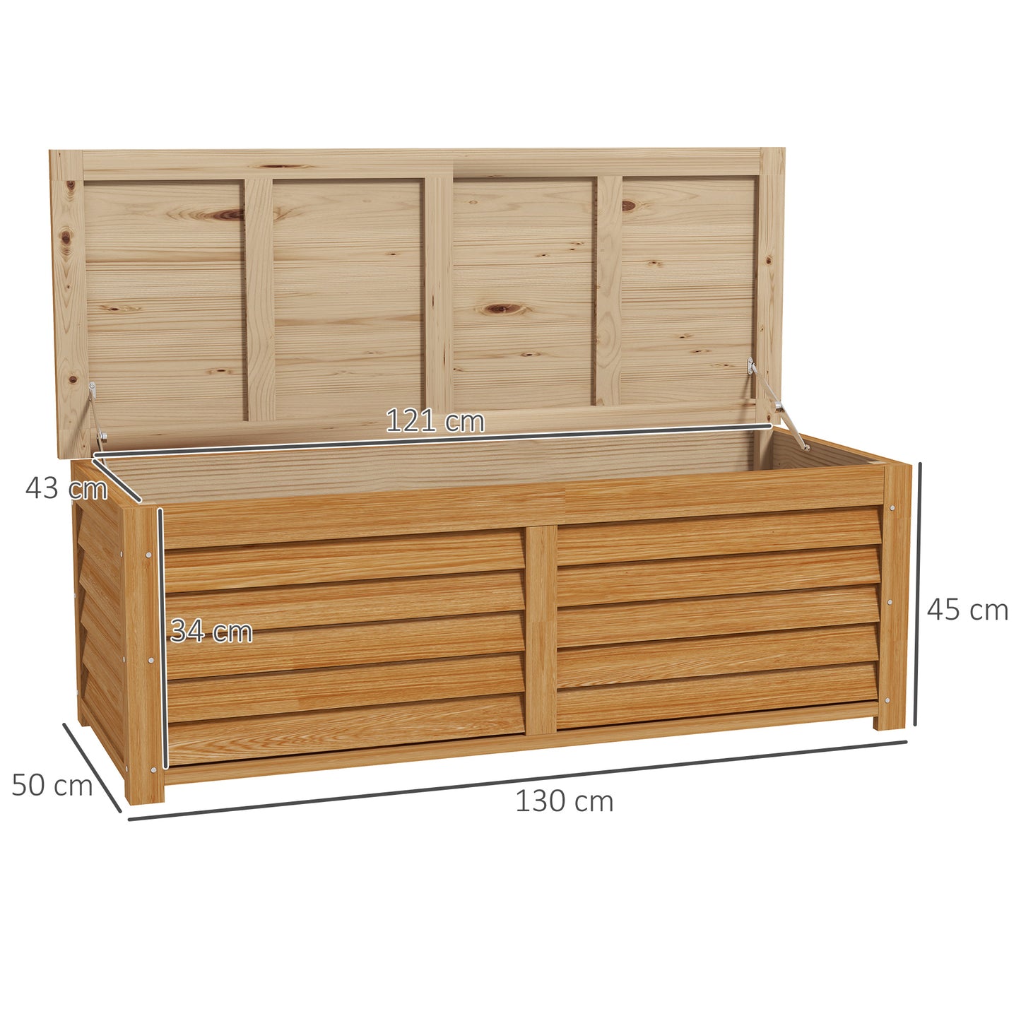 292L Outdoor Storage Box, Wooden Deck Box Garden Storage Container