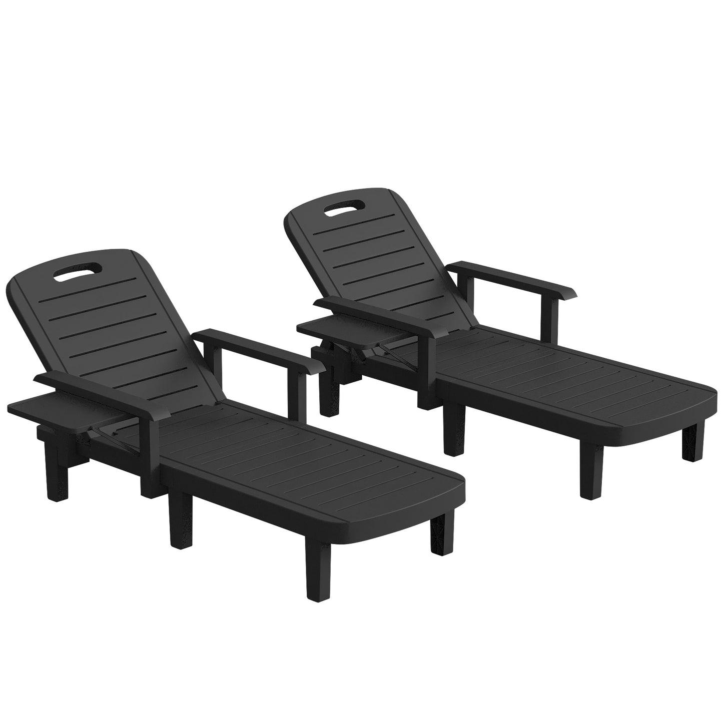 Set of 2 Reclining Sun Loungers