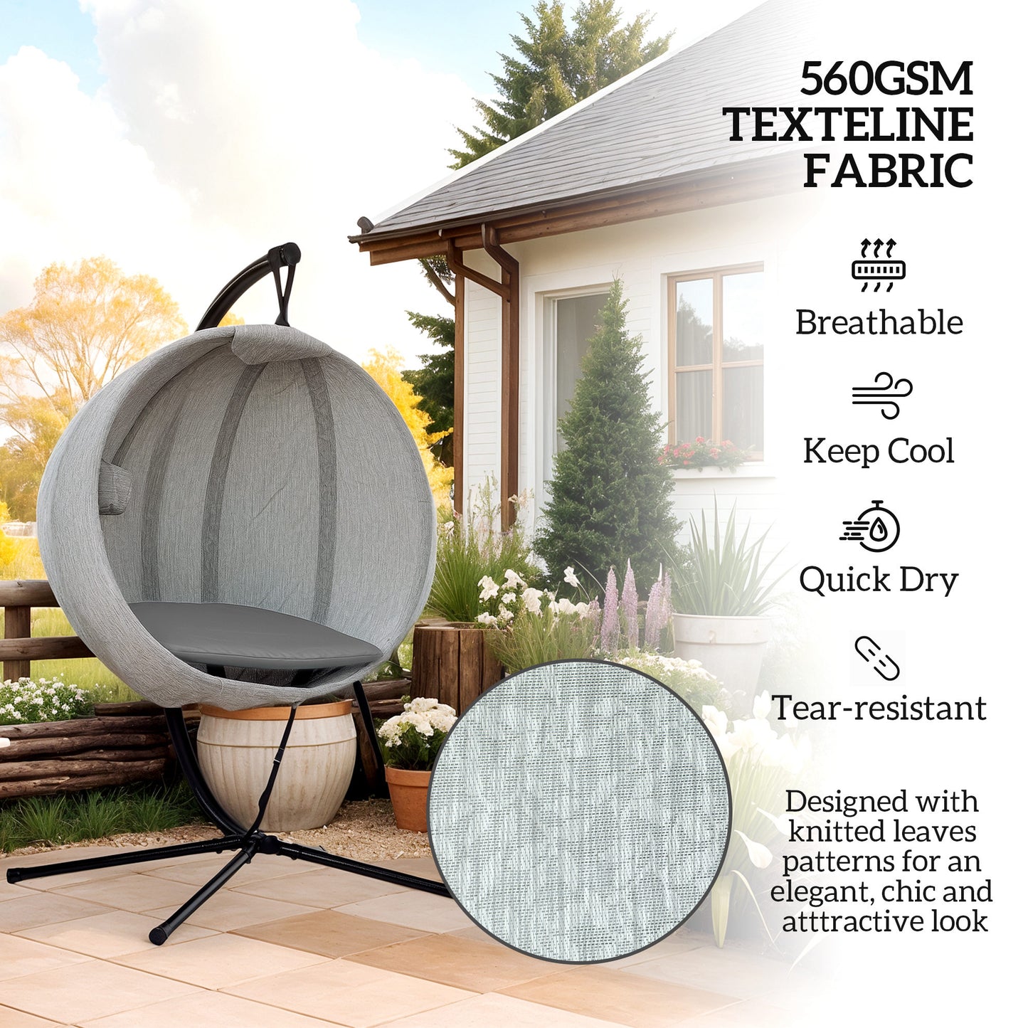 Hanging Egg Chair Outdoor Indoor Garden Swing Chair (5)