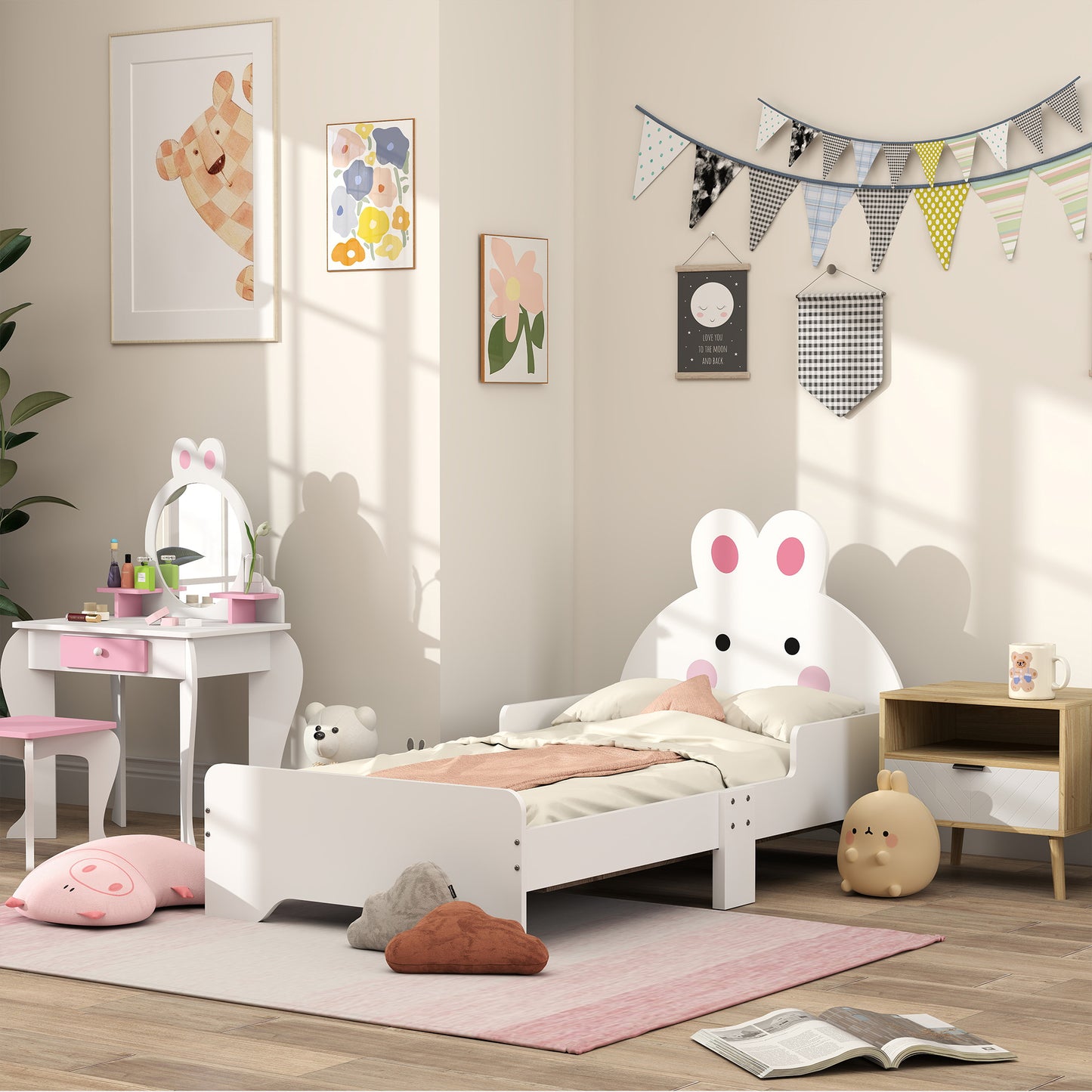 Rabbit-Designed Toddler Bed, Kids Bedroom Furniture