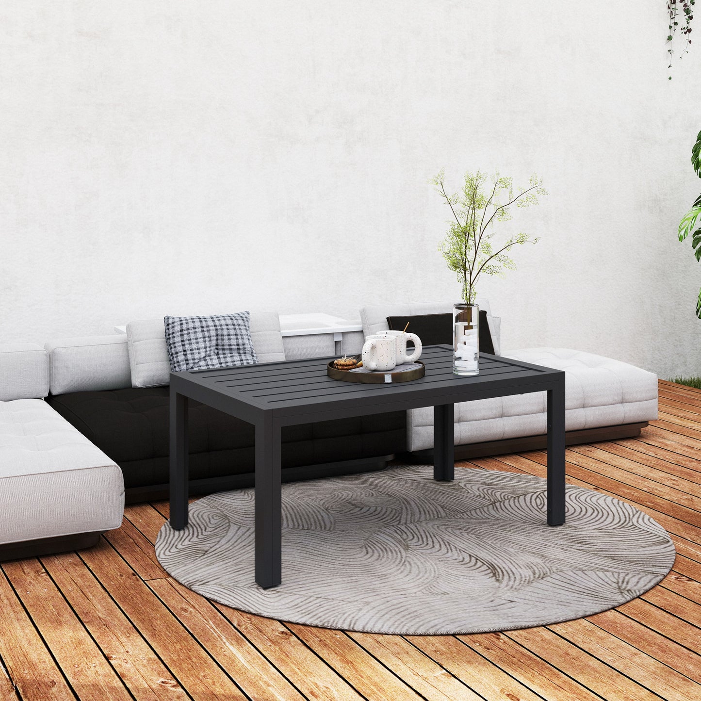 Outdoor Side Table, Rectangular Patio Coffee Side Table