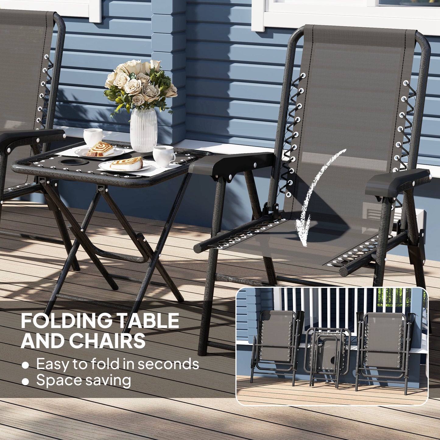 Three-Piece Garden Table and Chair Set