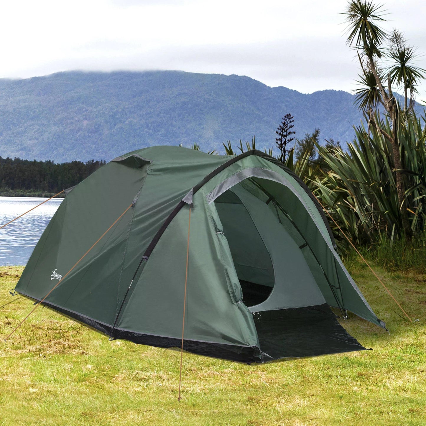 Dome Tent for 3-4 Person Family Tent with Large Windows Waterproof