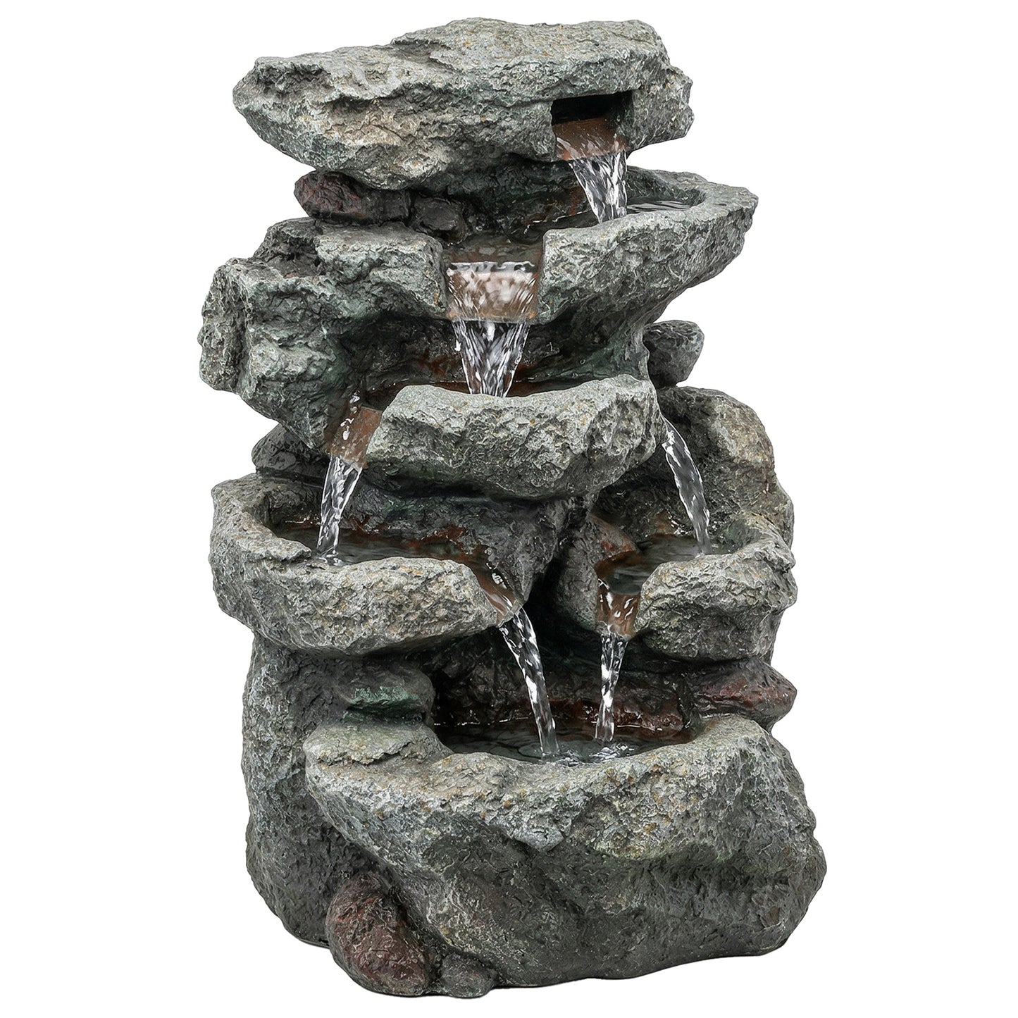 Outdoor Fountain with 6-Tier Rock Design