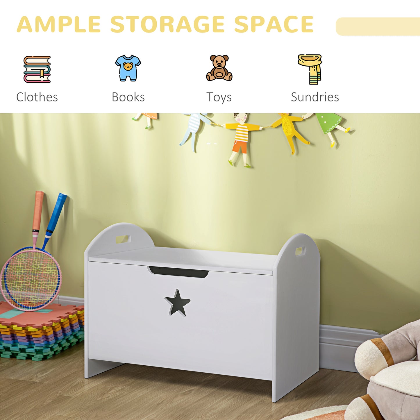 Kids Wooden Toy Box Organizer Children's Toy Storage