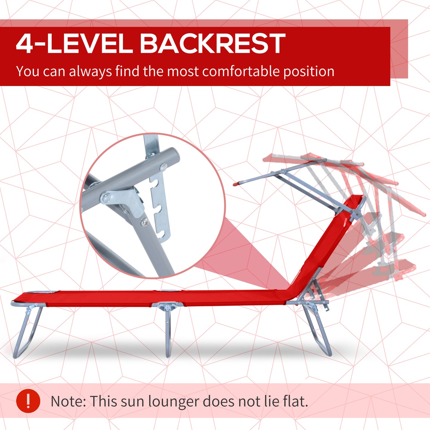 Folding Sun Lounger, Lounge Chairs Reclining Sleeping Bed