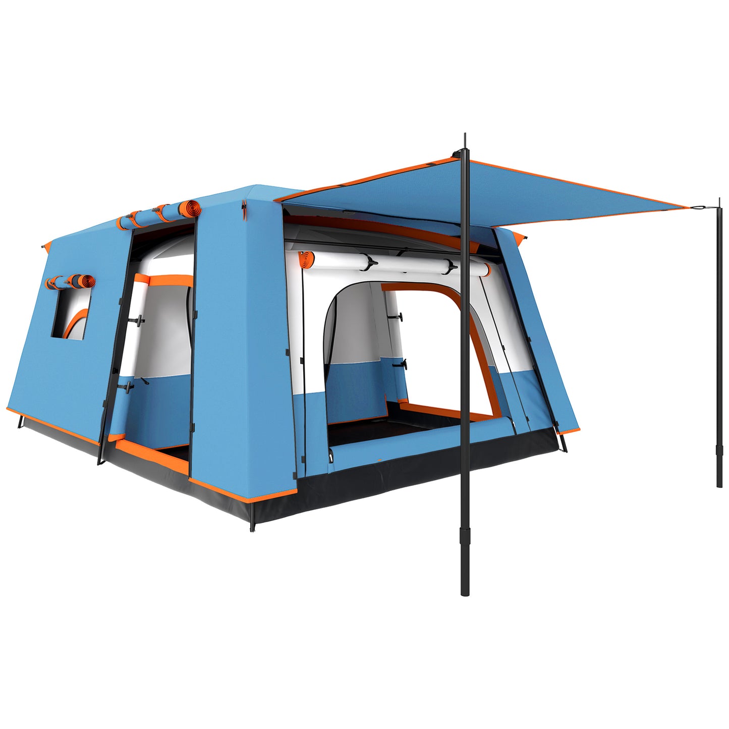 5 Man Camping Tent, Double Layer Tunnel Tent with Porch