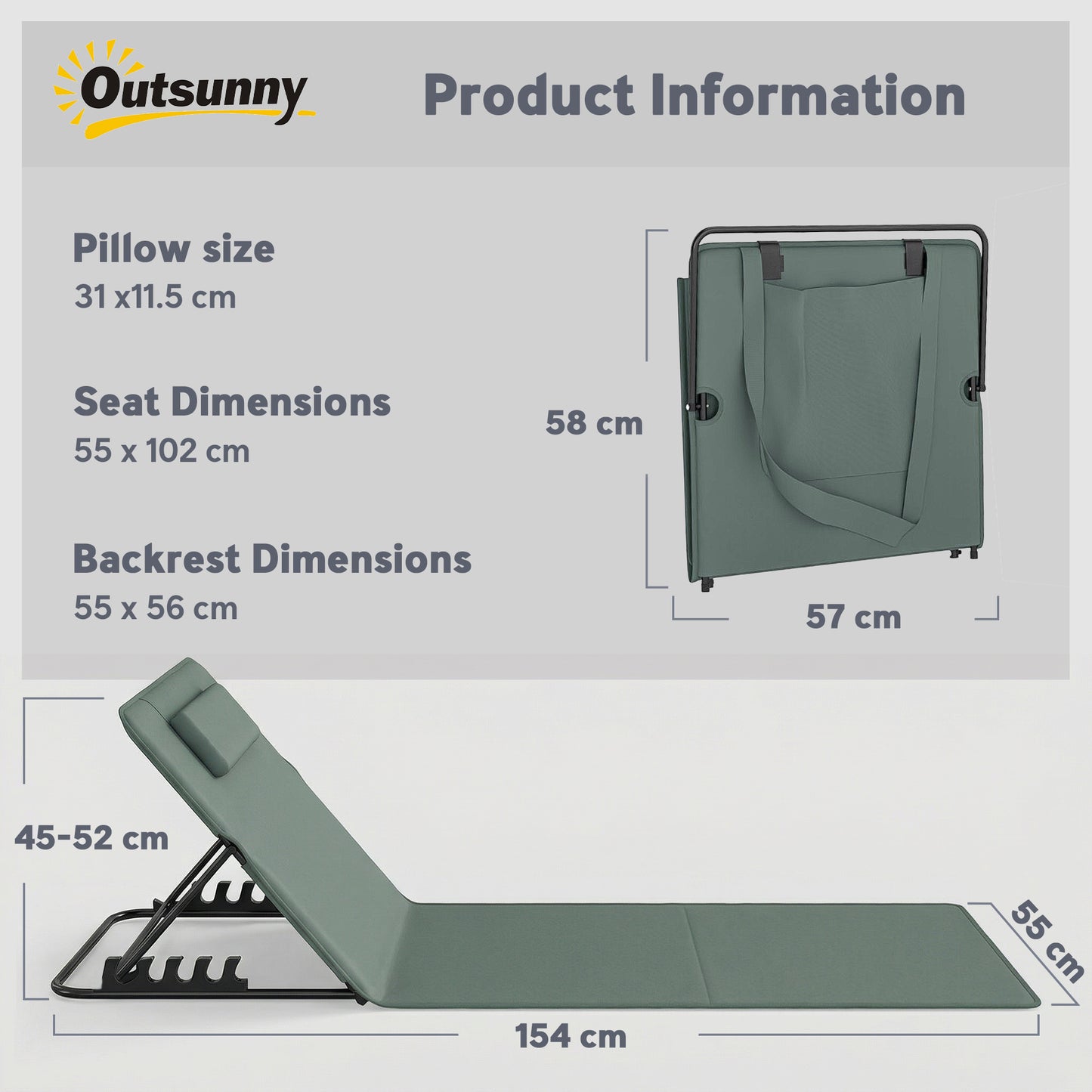 Foldable Sun Loungers Set of 2