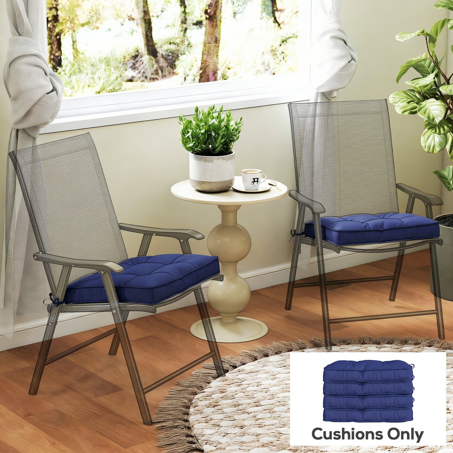 Garden Seat Cushion with Ties