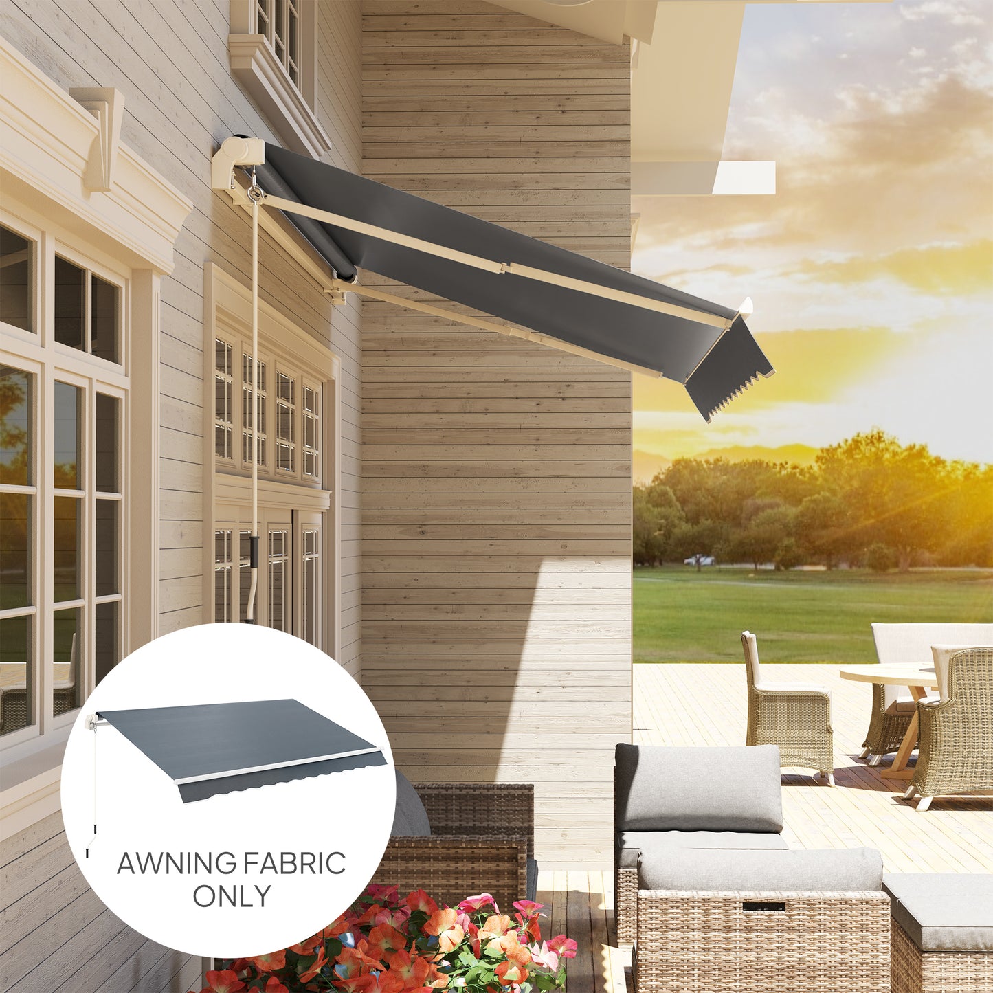 Awning Replacement Canopy, Water Resistant UPF 50+ Sun Shade Cover