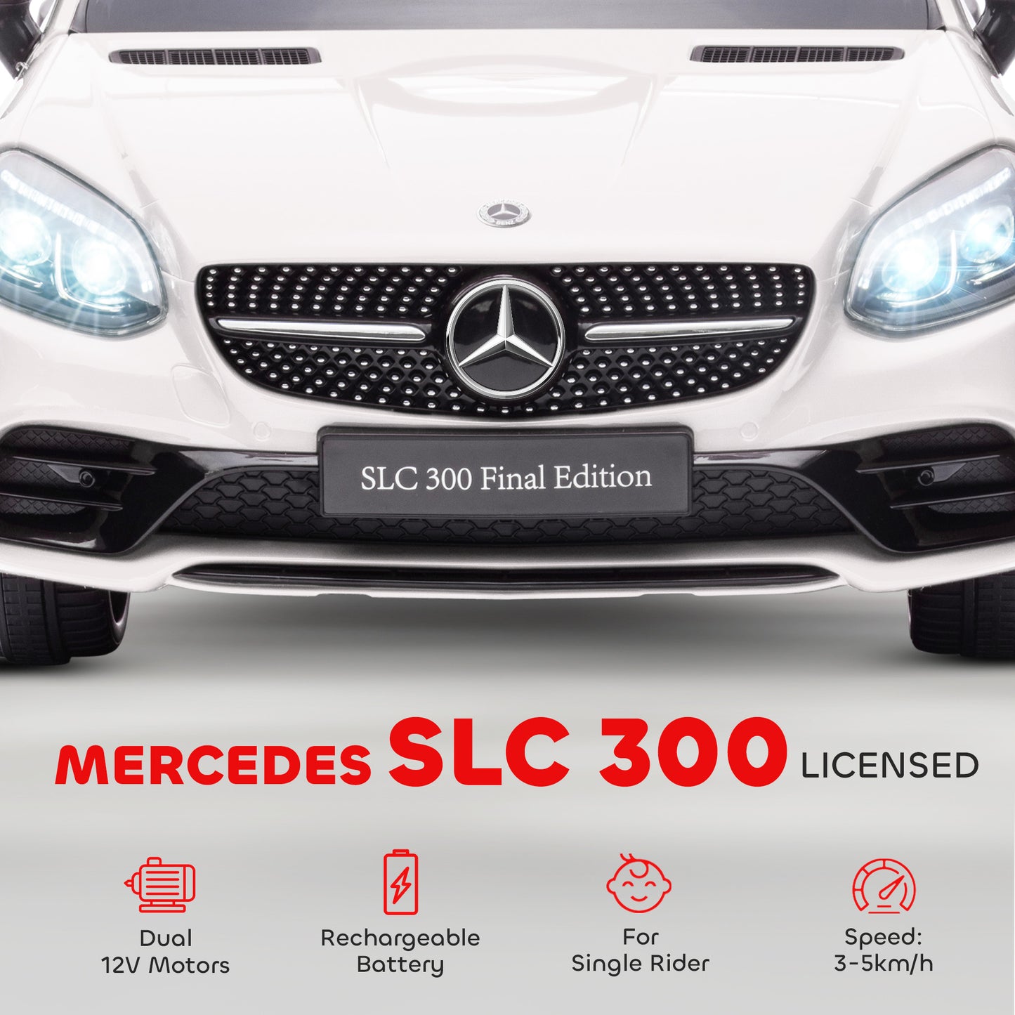 Benz SLC 300  Licensed 12V Kids Electric Ride On, with Music