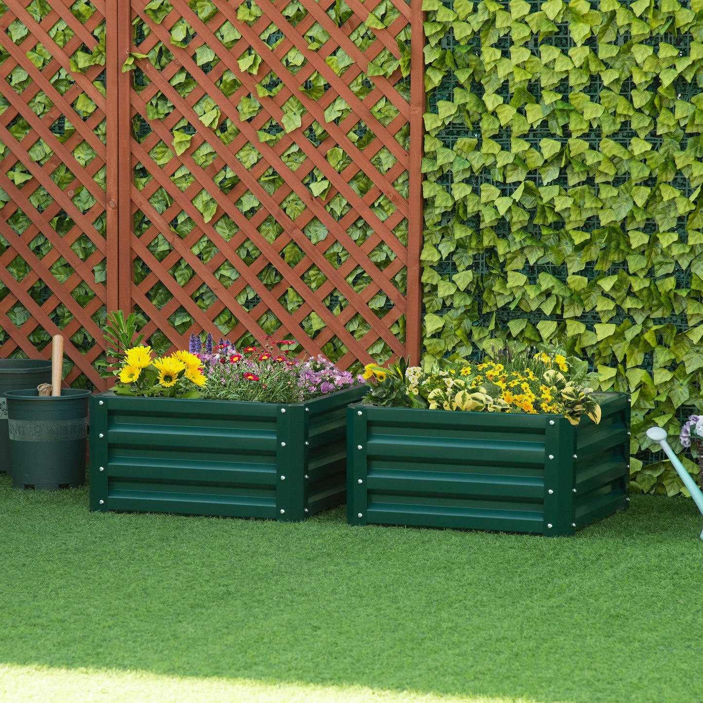 Set of Two 60 x 60cm Steel Planter Boxes