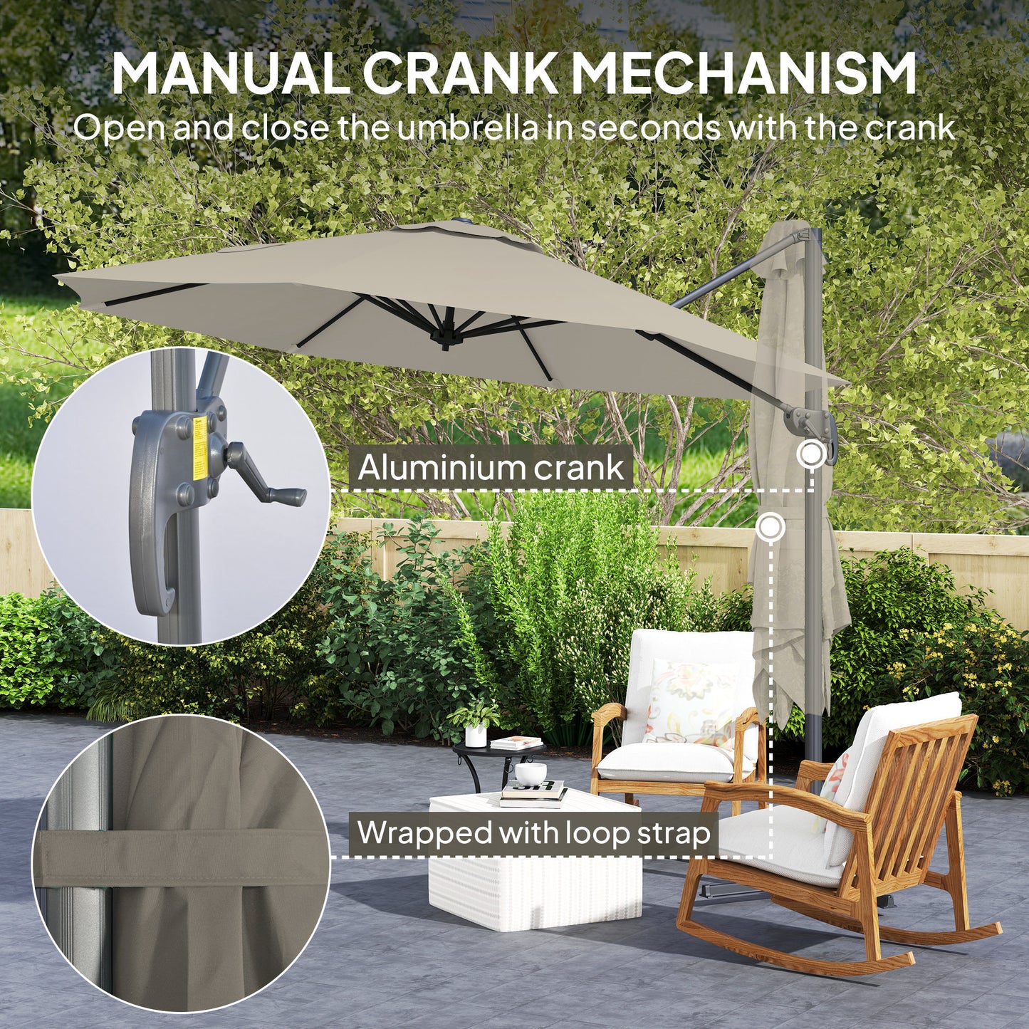 3 m Five-Angle Cantilever Parasol