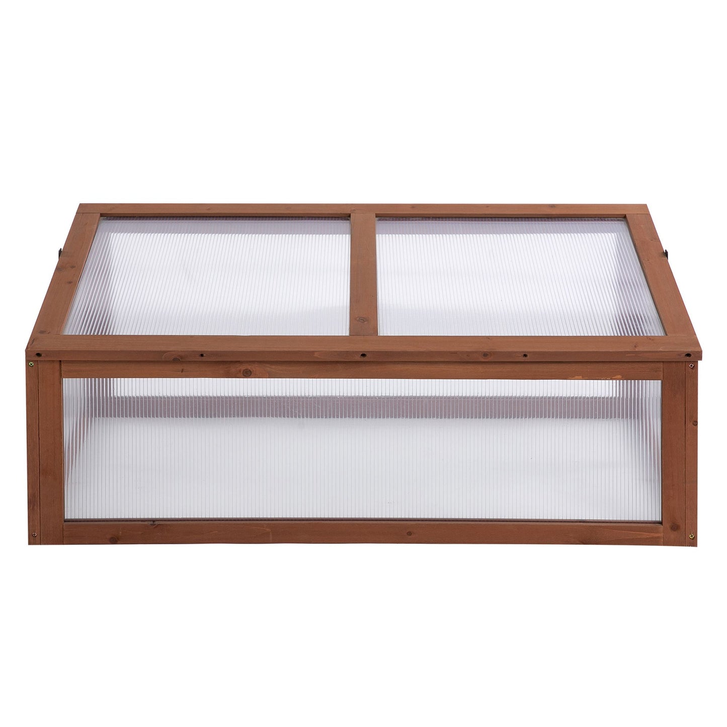 Wooden Cold Frame, Small Polycarbonate Greenhouse for Plants