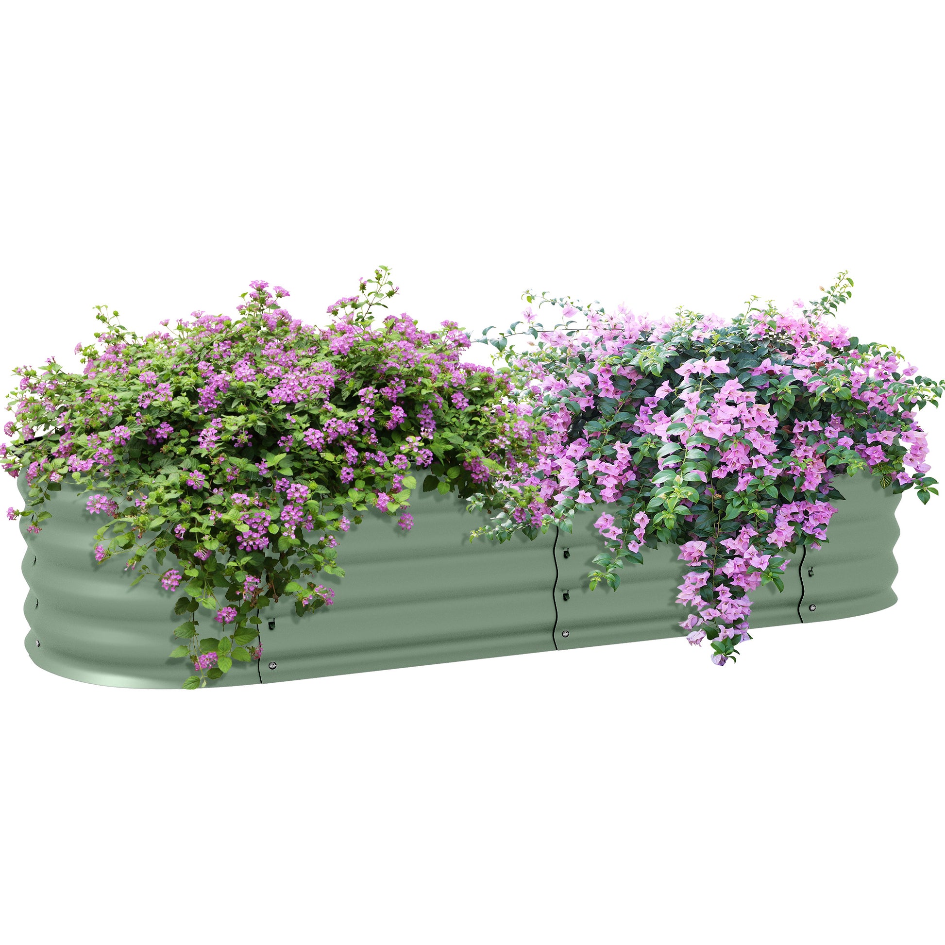 Galvanised Raised Garden Bed, Metal Planter Box with Safety Edging (4)