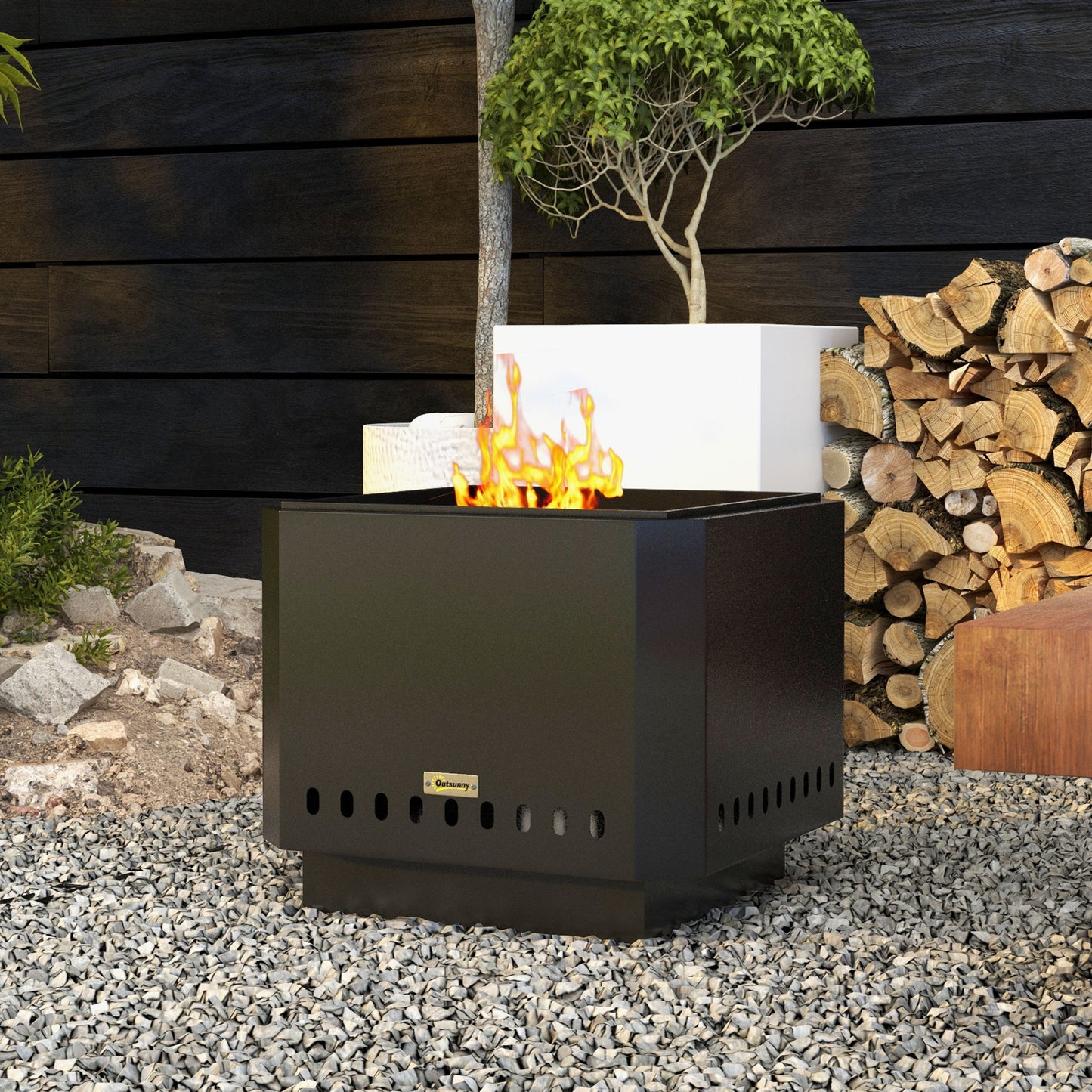 Smokeless Fire Pit, 48 cm Portable Wood Burning Firepit