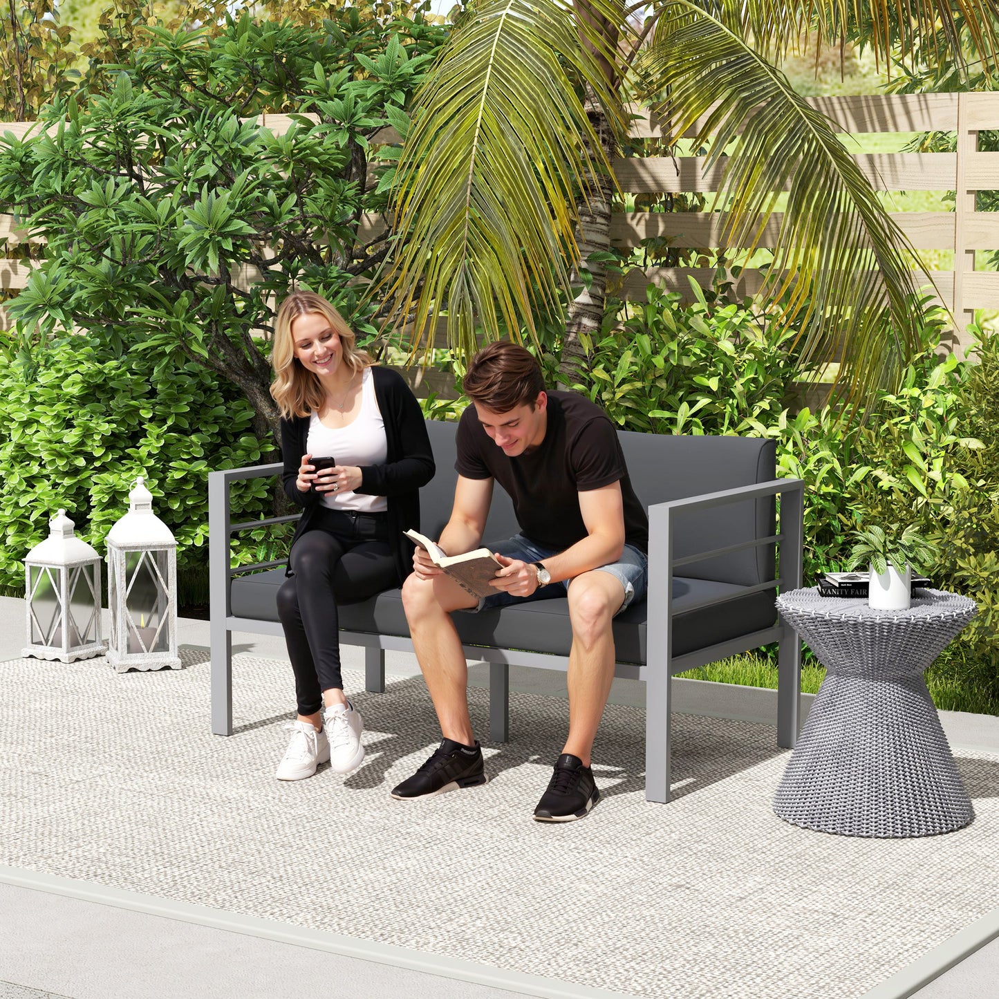 Two-Seater Aluminium Garden Sofa