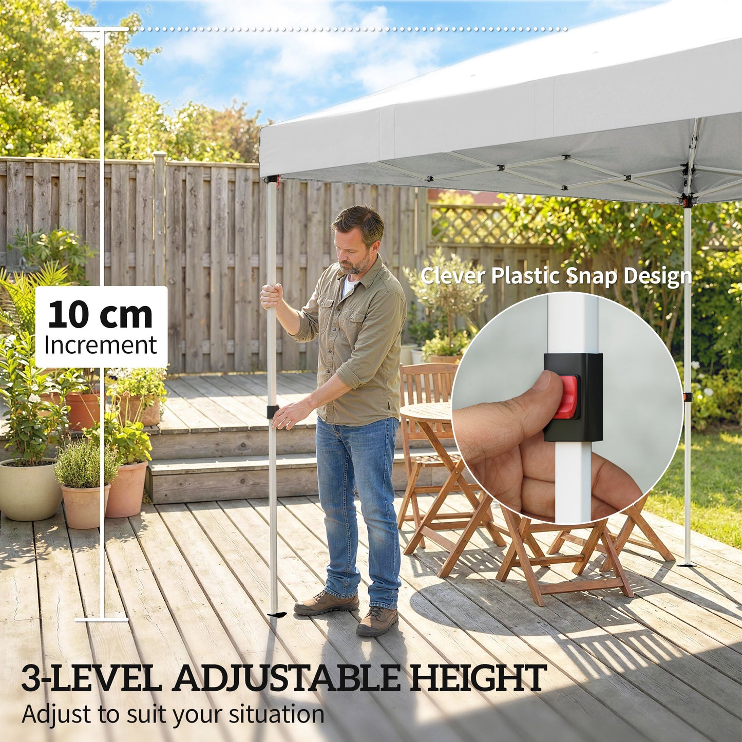 3 x 6 m Pop Up Canopy with UV50+ Protection Garden Gazebo