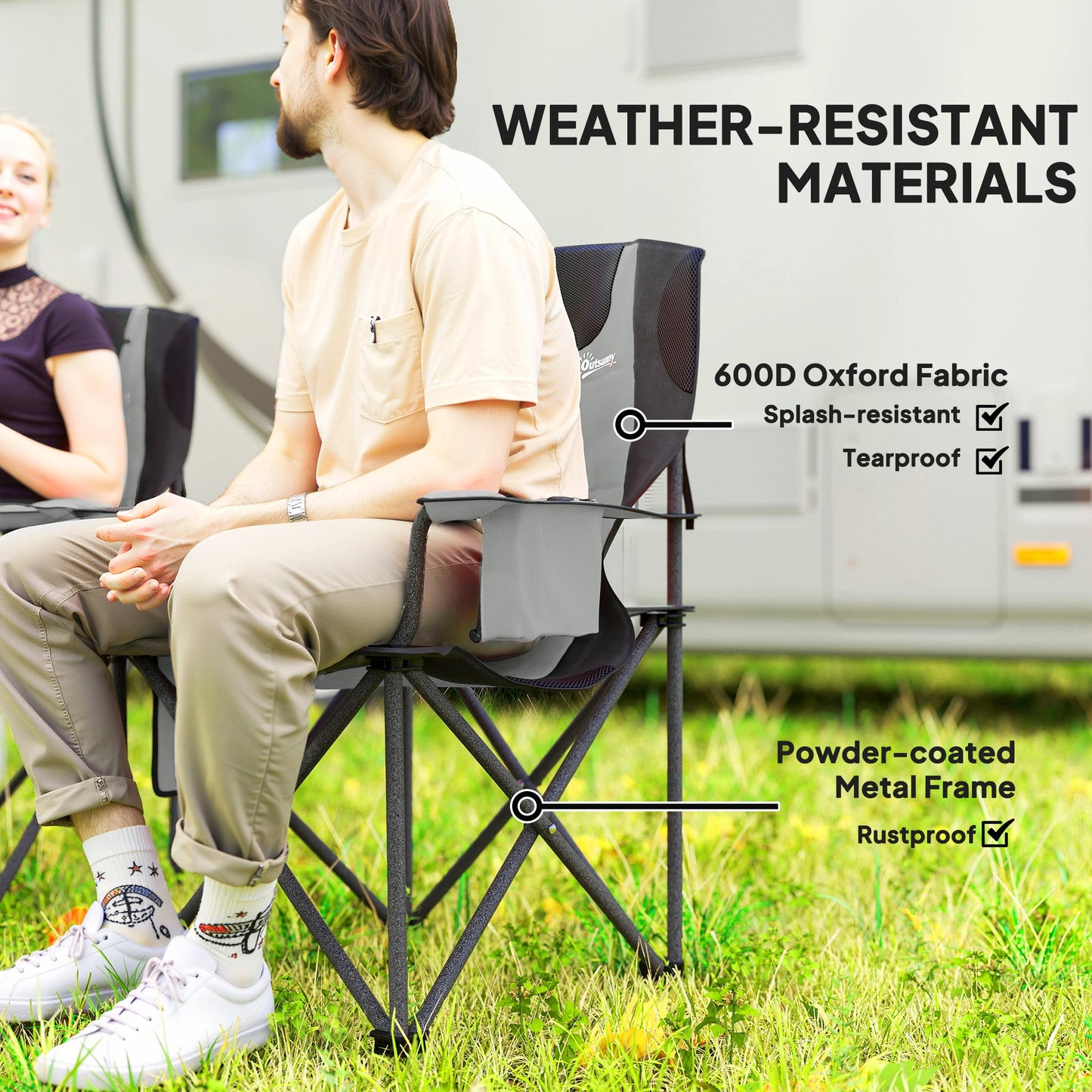 Set of 2 Folding Camping Chairs