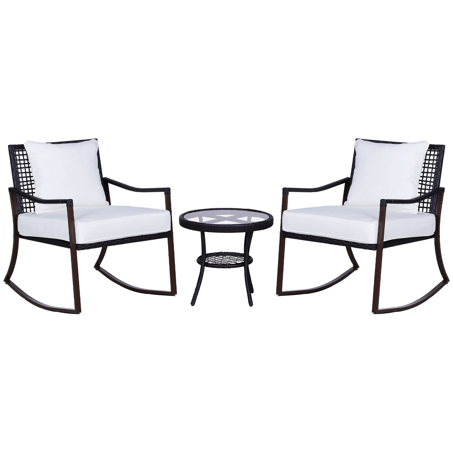 Rattan Bistro Set, 3 Pieces Wicker Garden Furniture Set