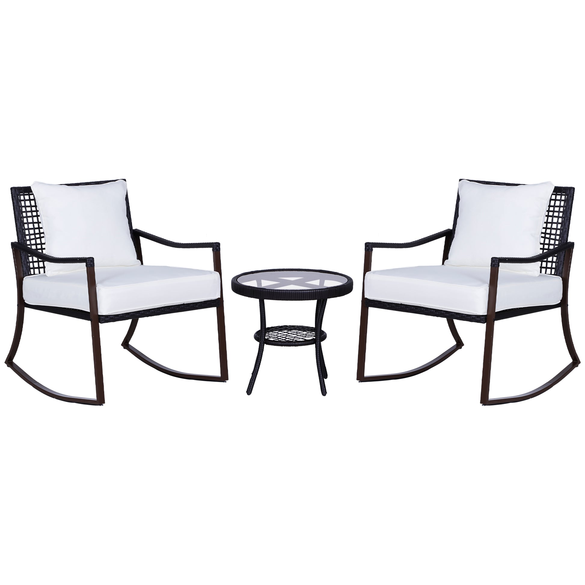 Rattan Bistro Set, 3 Pieces Wicker Garden Furniture Set