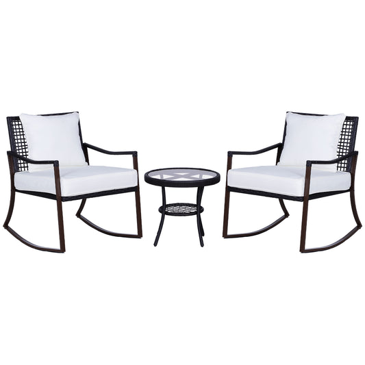 Rattan Bistro Set, 3 Pieces Wicker Garden Furniture Set