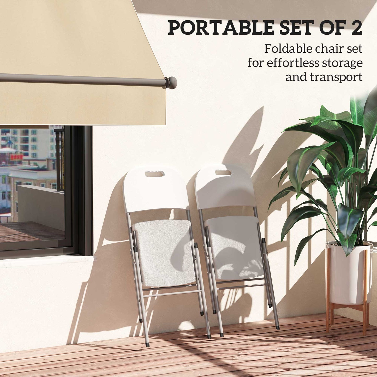 Set of Two Foldable Outdoor Chairs