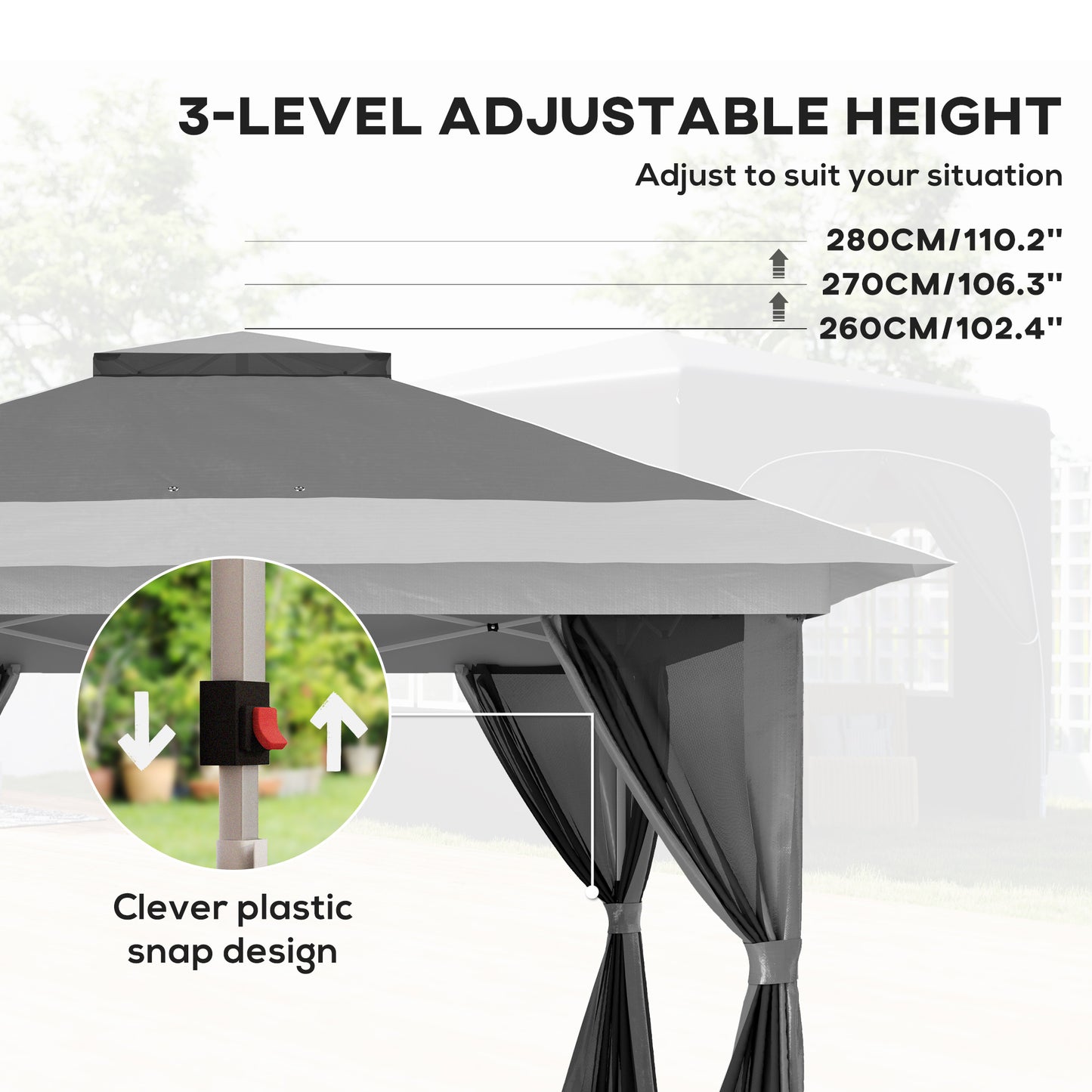 3.6 x 3.6m Pop-Up Gazebo, with Accessories