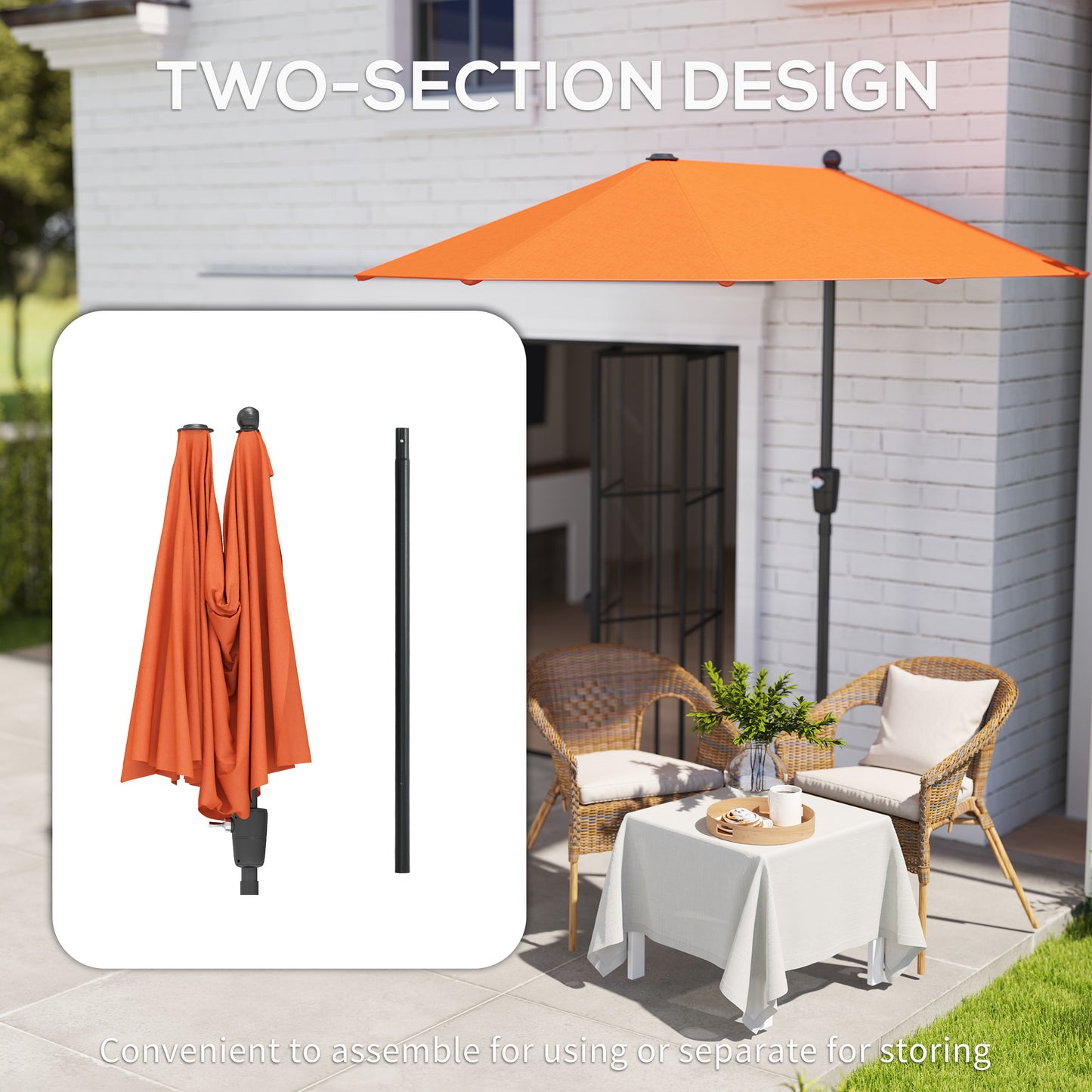 2m Half Parasol Umbrella