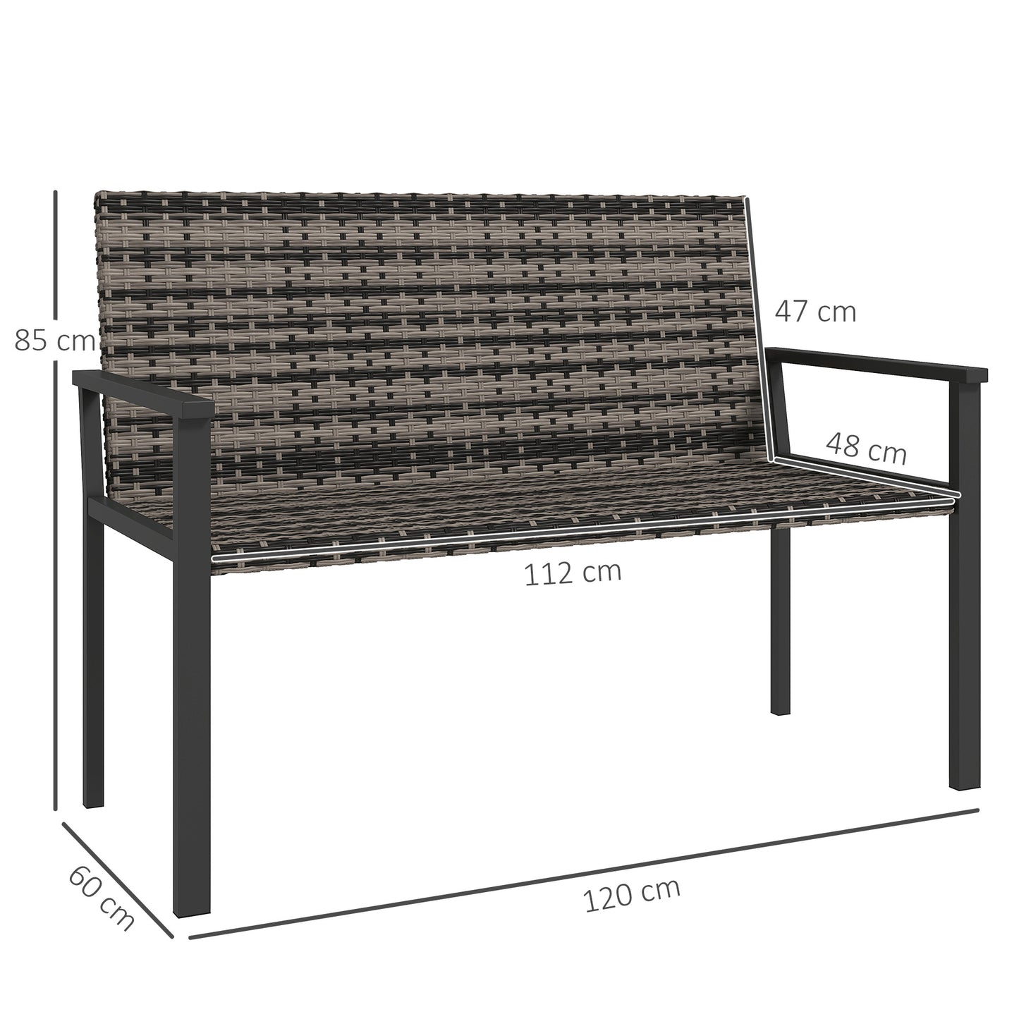 Two-Seater Rattan Bench