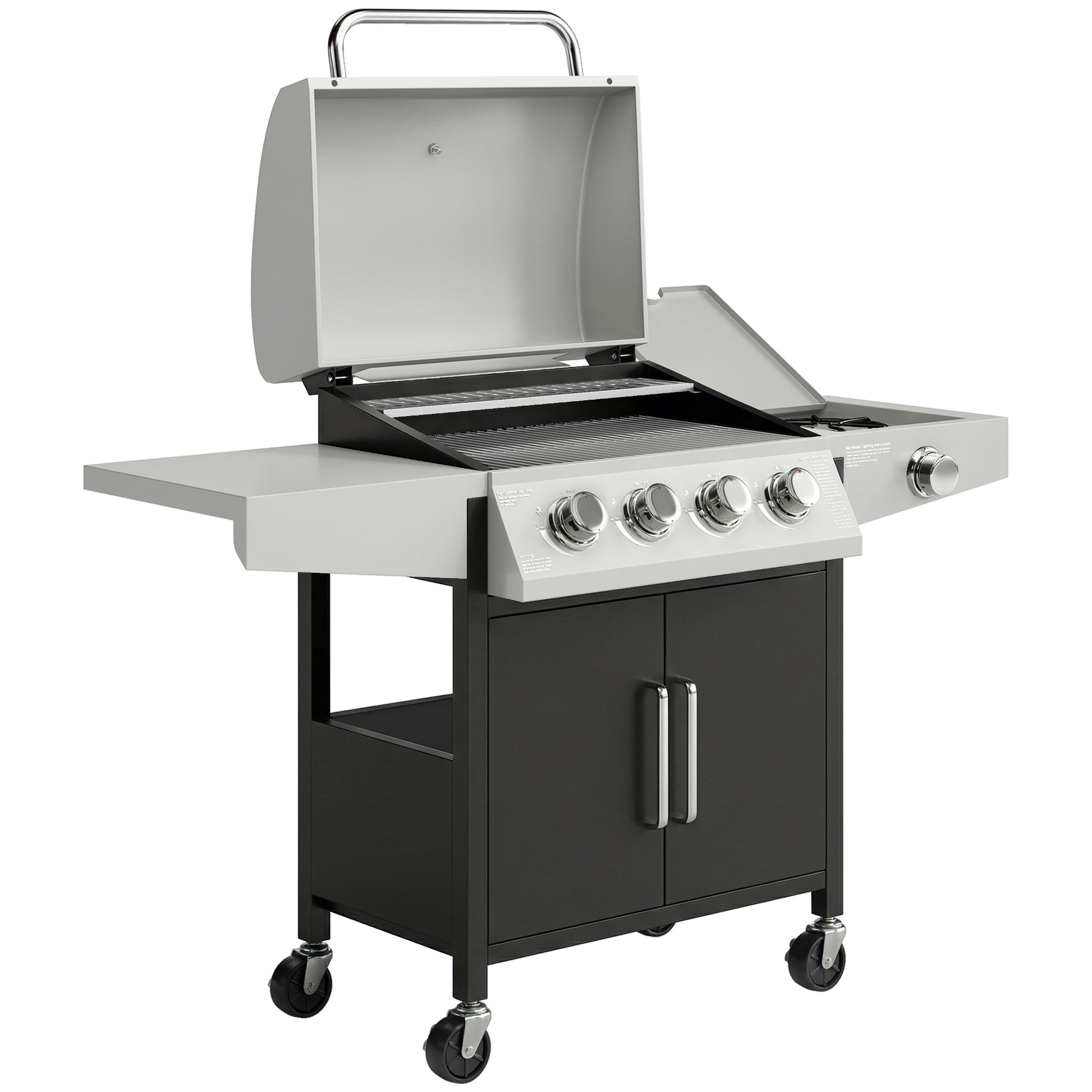 4+1 Burner Gas BBQ Grill with Side Burner