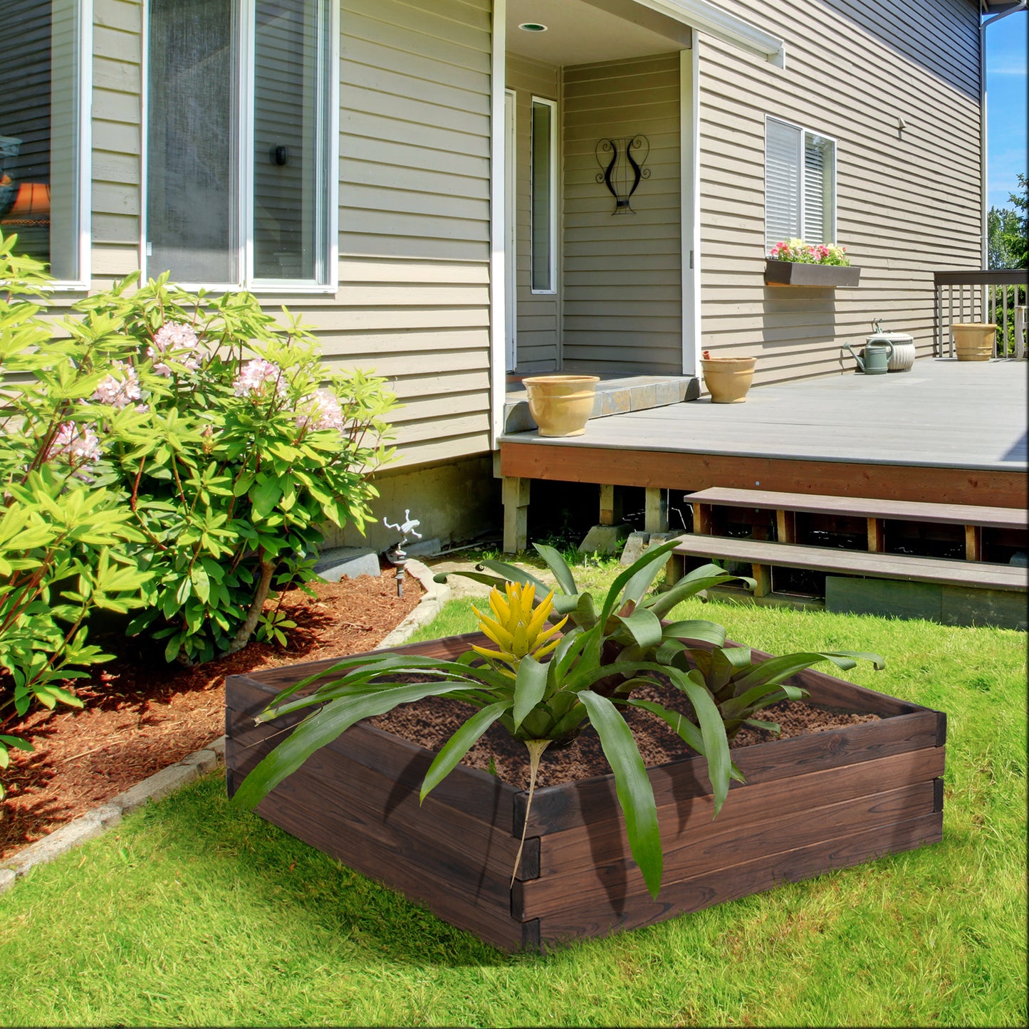 128L Wooden Raised Beds for Garden Planter Grow Containers