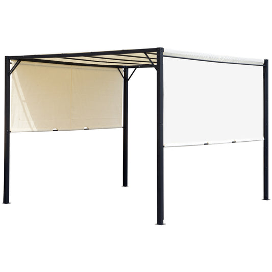 Metal Pergola With Canopy Sliding Pergola Canopy 3Lx3Wx2.3H m