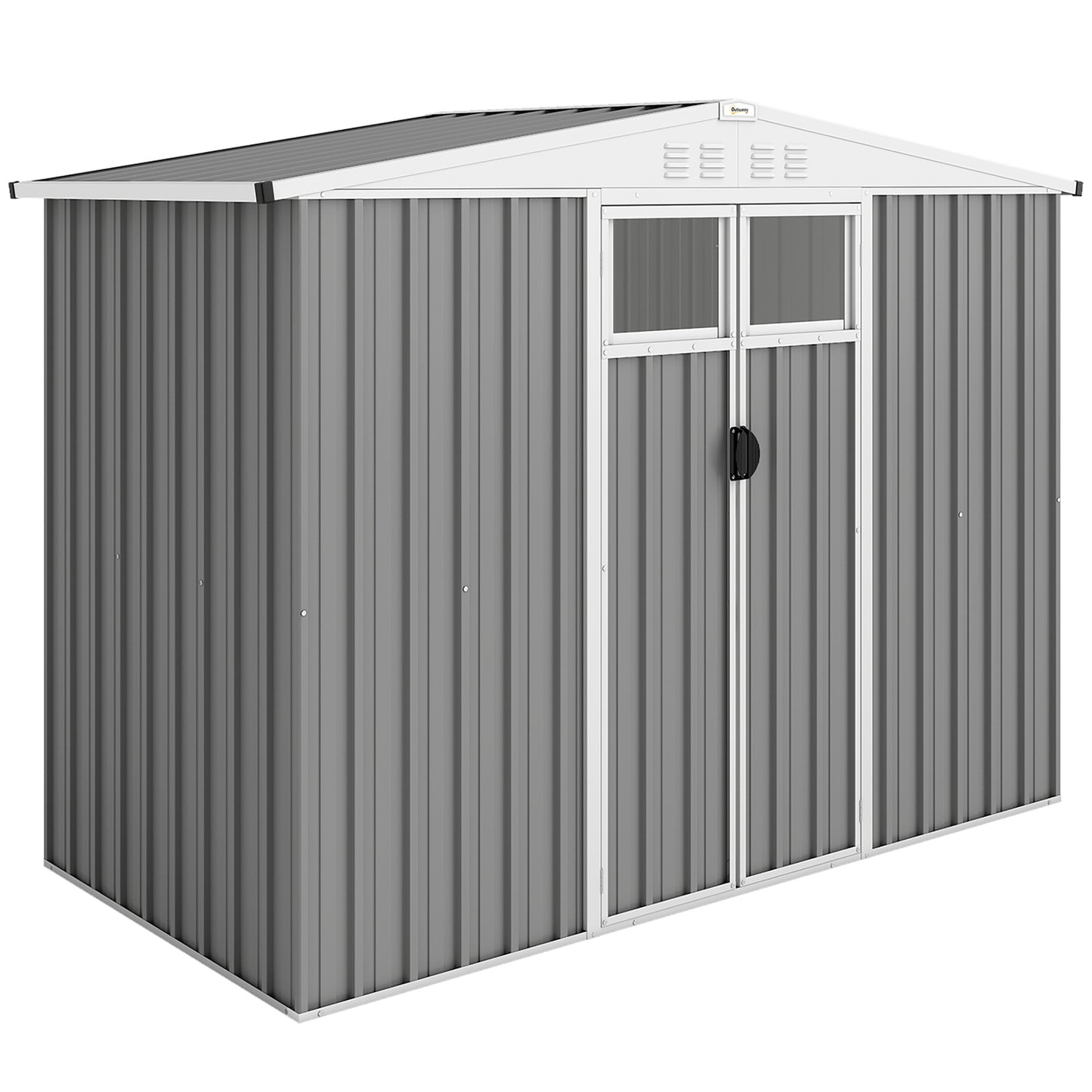 8 x 4 ft Metal Garden Shed, Garden Storage Shed with Window (1)