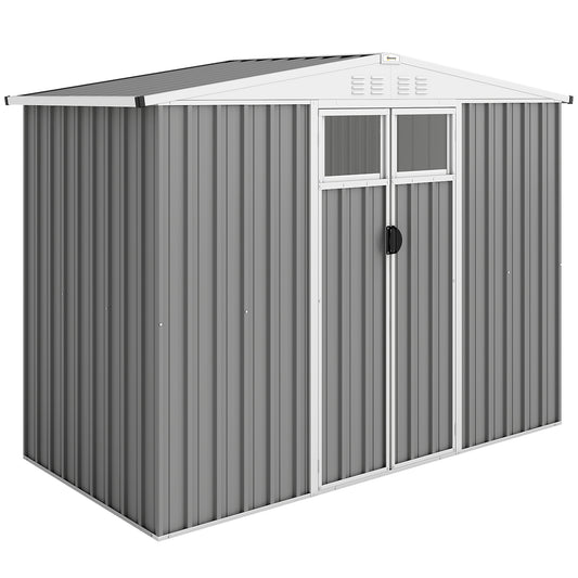 8 x 4 ft Metal Garden Shed, Garden Storage Shed with Window (1)